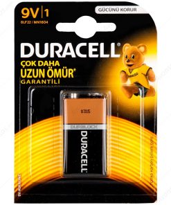 Duracell 9V Pil Alkalin 9Volt Pil Tekli Paket 6LP3146 MN1604