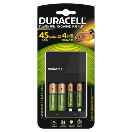 Duracell Cef 14 Pil Şarj Cihazı + 2 aa 1300mah + 2 aaa 750mah Şarjlı Pil Hediyeli