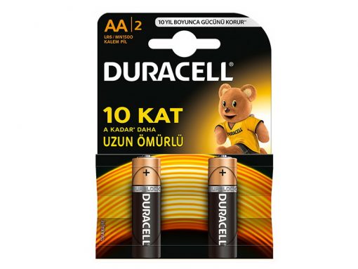 Duracell Kalem Pil AA 2li paket Alkalin Pil LR6 MN1500 kartela