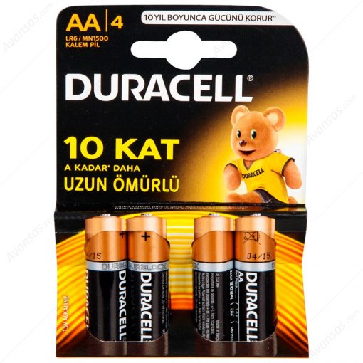 Duracell Kalem Pil AA 4lü paket Alkalin Pil LR6 MN1500