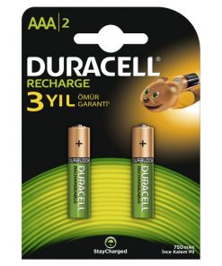 Duracell Şarj Edilebilir AAA Şarjlı ince Kalem Pil 750 Mah 2'Li Paket hr03 dc2400