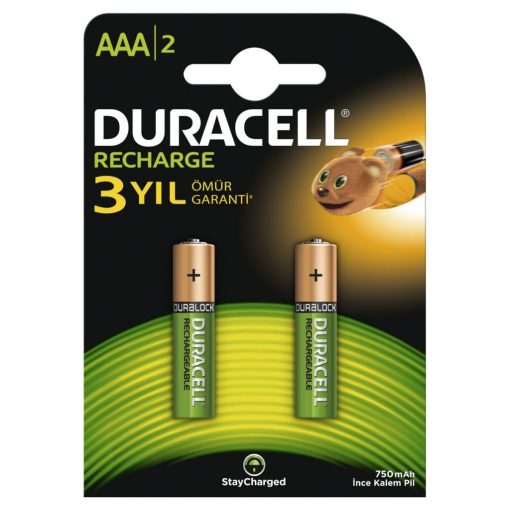 Duracell Şarj Edilebilir AAA Şarjlı ince Kalem Pil 750 Mah 2'Li Paket hr03 dc2400