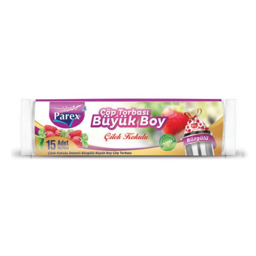 Çöp Poşeti Büzgülü Büyük Boy Çilek Kokulu Çöp Torbası Parex 2107409