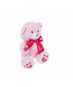 Pelüş Oyuncak Ayı Sevimli Peluş Ayıcık 25CM Kurdeleli Pembe