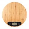 Bambu Dijital Mutfak Tartısı Cvs Ahşap Elektronik Mutfak Terazisi Yuvarlak