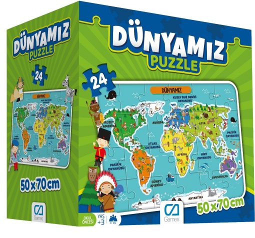 Dünyamız Eğitici Puzzle 24 Parça Yapboz Oyuncak Ca Games 5025 Okul Öncesi