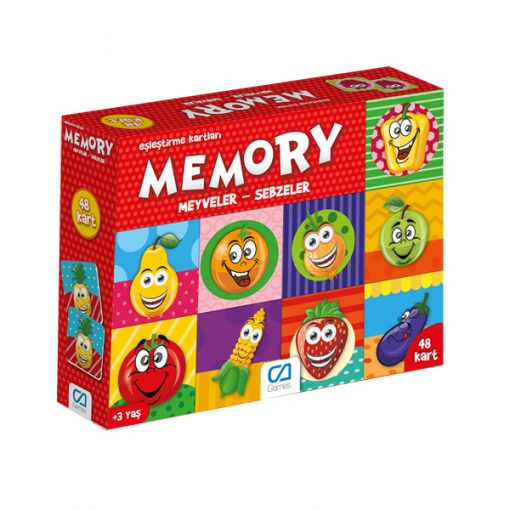 Eğitici Oyuncak Memory Meyveler Sebzeler Eşleştirme Kartları Oyun Seti Ca Games 5040