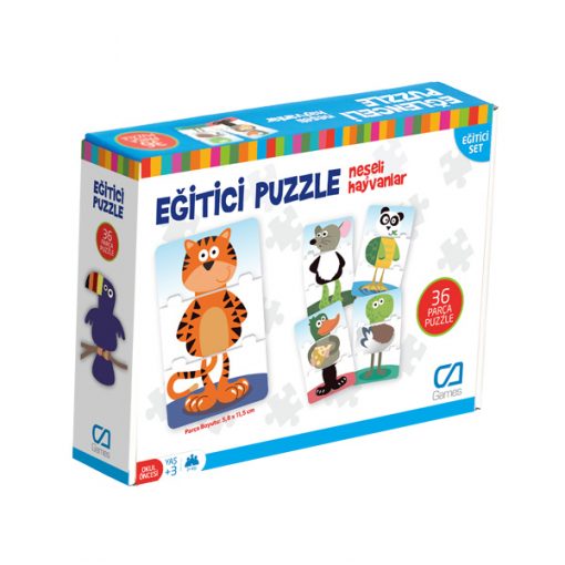 Eğitici Puzzle Neşeli Hayvanlar 36 Parça Yapboz Oyuncak Ca Games 5028 Okul Öncesi