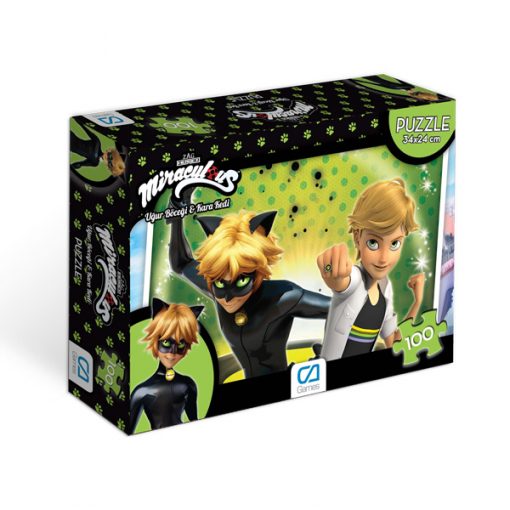 Miraculous Kara Kedi &  Uğur Böceği Puzzle 100 Yapboz Ca Games 5004