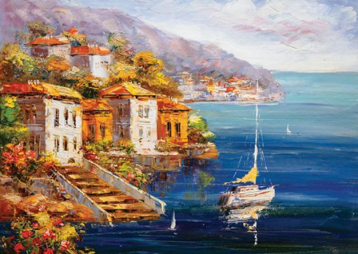 1000 Parça Puzzle Yap boz Sahilde Yelkenli 68x48 Keskin Color Puzz