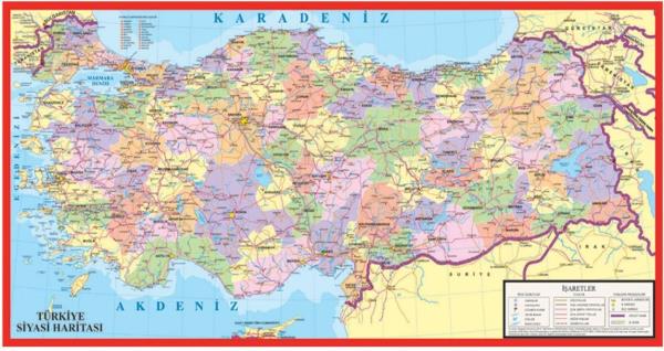 Türkiye Haritası Puzzle Büyük Yap boz 32x68 Keskin Color Puzz - EnSonu