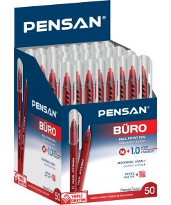 Pensan Büro Tükenmez Kalem 1Mm 2270 Kırmızı 50 Li