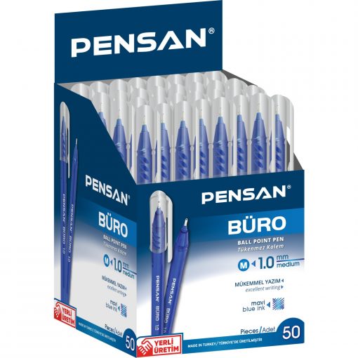 Pensan Büro Tükenmez Kalem 1Mm 2270 Mavi 50 Li