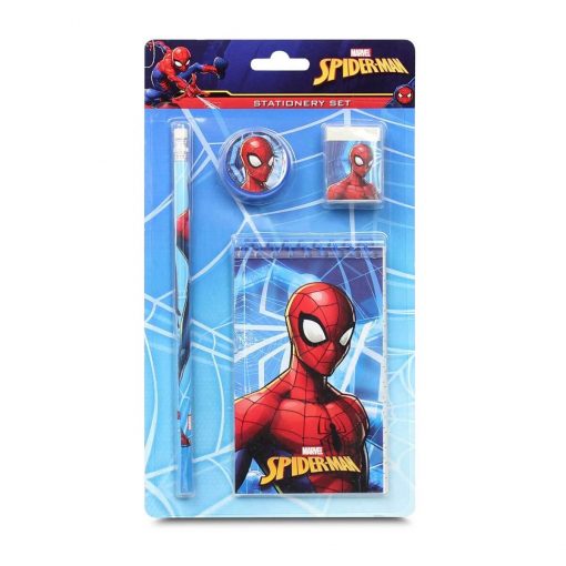 Örümcek Adam Kırtasiye Seti Not Defteri + Kalem + Silgi + Kalemtıraş Set Spiderman