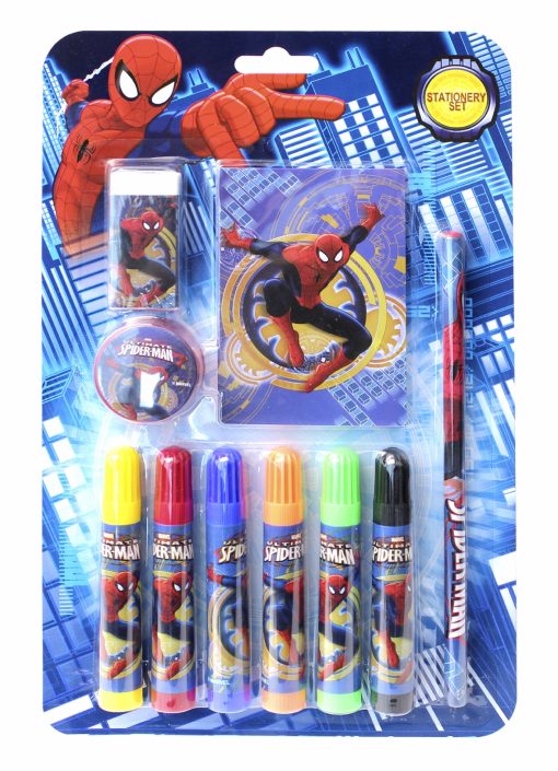 Örümcek Adam Kırtasiye Seti Not Defteri Kalemtıraş Silgi Kurşun Kalem Boyama Kalemleri Spiderman Set