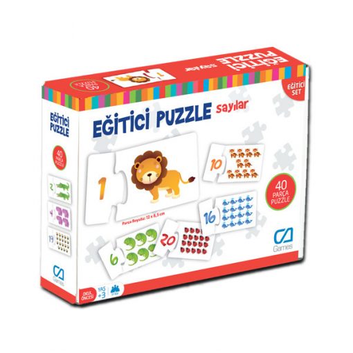 Sayılar Eğitici Çocuk Oyunu 40 Parça Yapboz Puzzle Oyun Seti Ca Games 5031