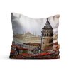 Kırlent Kılıfı 42x42cm Dekoratif Kırlent Yastık Kılıfı istanbul Galata Kulesi Modeli Ist 12