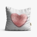 Kırlent Kılıfı 42x42cm Dekoratif Kırlent Yastık Kılıfı Kalpli Tasarım Modeli Lv 09