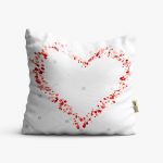 Kırlent Kılıfı 42x42cm Dekoratif Kırlent Yastık Kılıfı Kalpli Tasarım Modeli Lv 10