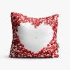 Kırlent Kılıfı 42x42cm Dekoratif Kırlent Yastık Kılıfı Kalpli Tasarım Modeli Lv 41