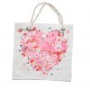 Bez Çanta Plaj Çantası Alışveriş Bez Torbası İpli Dijital Baskı Çiçekten Kalpler Lv11