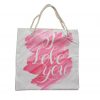 Bez Çanta Plaj Çantası Alışveriş Bez Torbası İpli Dijital Baskı I Love You Lv13