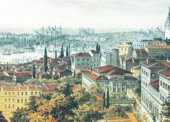 1000 Parça Yap boz Panaromik Eski İstanbul 34x96 Puzzle Keskin Color Puzz