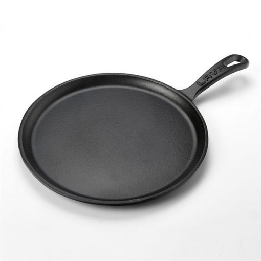 Lava Döküm Metal Saplı ve Ahşap Altlıklı 26 cm Krep Pizza Pancake Tavası