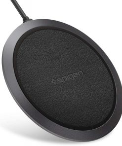 Spigen Essential F308W Qi Deri Kablosuz Hızlı Şarj Cihazı + Soğutma Teknolojisi iOS 7.5W / Android 1