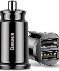 Baseus CCALL-ML01 Mini Dual USB 3.1A Max Çıkışlı Hızlı Araç Şarj Başlığı - Siyah