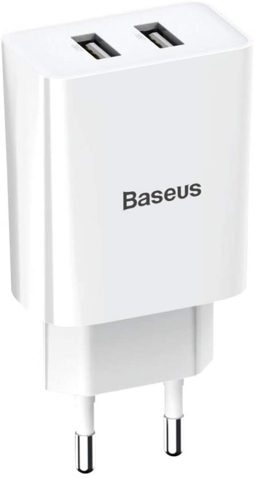 Baseus Speed Mini Dual Seyahat Şarjı 10.5W Beyaz