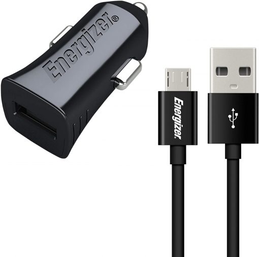 Energizer Micro Usb Siyah Kablo + Araç Şarj Adaptör DCA1ACMC3