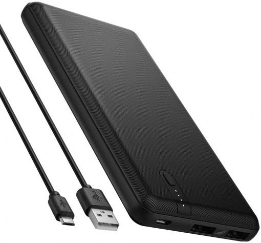 Spigen Essential F711D 10000 mAh 2C 5V 2.4A iP / Taşınabilir Hızlı Şarj / Powerbank - Siyah