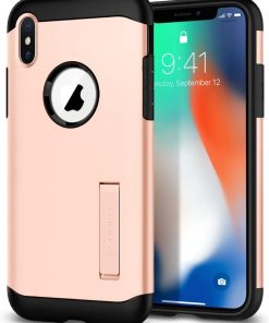 Spigen iPhone X Kılıfı Slim Armor Serisi Ekstra Koruma - Blush Gold