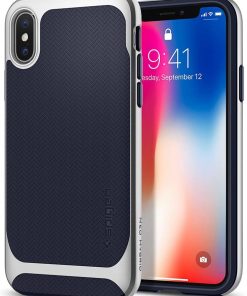 Spigen Telefon Kılıfı Apple iPhone X Kılıf Neo Hybrid Satin Silver