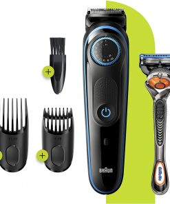 Braun Tıraş Makinesi BT 5240 Saç Sakal Şekillendirici AutoSense Teknoloji Siyah Mavi + Gillette Hediye