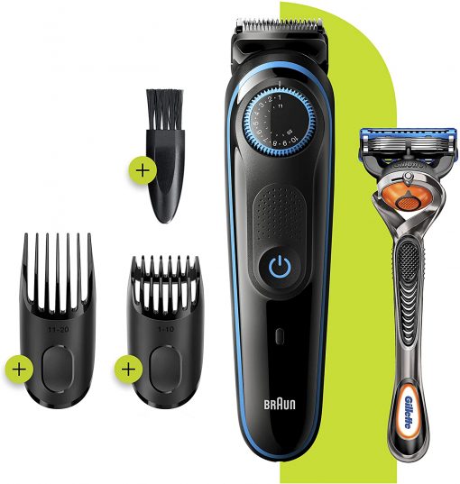 Braun Tıraş Makinesi BT 5240 Saç Sakal Şekillendirici AutoSense Teknoloji Siyah Mavi + Gillette Hediye