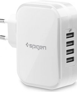 Spigen Duvar Şarjı F401 Essential 34W 4 Port USB (5V 6.8A) İP Hızlı Şarj Cihazı