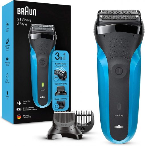 Braun 3 Serisi Tıraş Makinesi 310BT Blue 3ü 1 Arada Sakal Şekilendirici