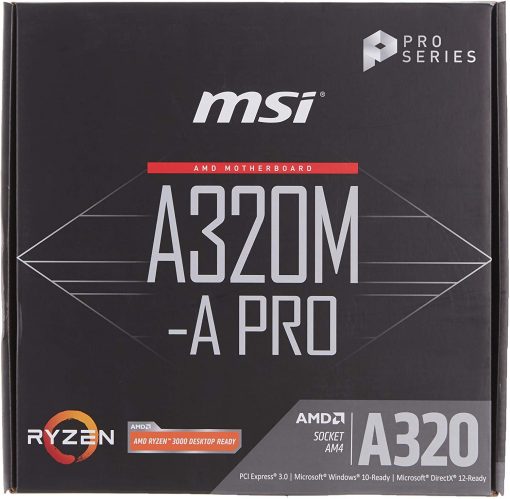 MSI A320M-A PRO AM4 DDR4 3200mhz(OC) DVI HDMI USB3.2 mATX Anakart