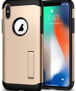 Spigen Apple iPhone XS / iPhone X Kılıf Slim Armor Champagne Gold