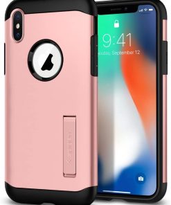 Spigen Apple iPhone XS / iPhone X Kılıf Slim Armor Rose Gold