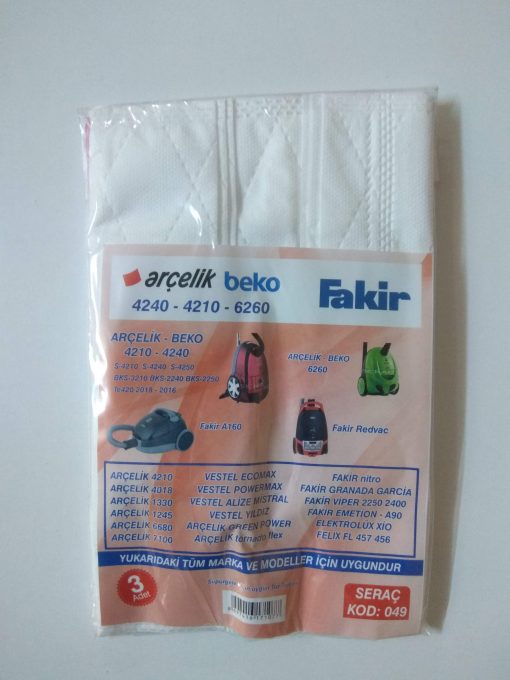 Bez Süpürge Torbası Fakir-Electrolux-Felix-Arcelik ASN-SPR-049