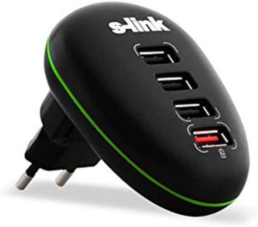 S-Link Şarj Adaptörü SL-1041P Hızlı Şarj 4 Port Usb Taşınabilir Şarj Adaptörü