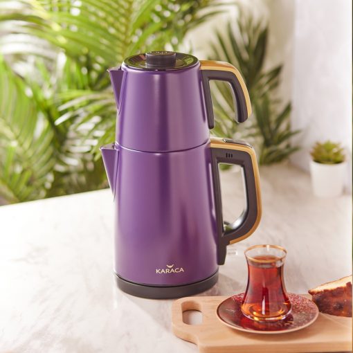 Karaca Çay Makinesi Retro Tea 1650 W Çelik Çay Makinesi Mor