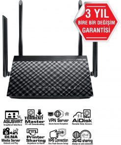 Asus DSL-AC55U DualBand Torrent Bulut Dlna 4G Vpn ADSL VDSL-FiBER Modem Router