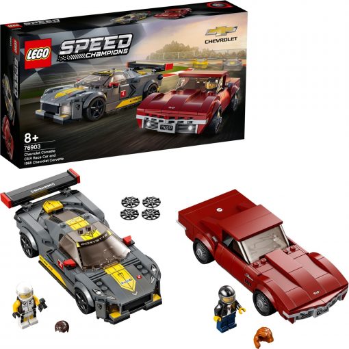 LEGO 76903 Speed Champions Chevrolet Corvette C8.r Yarış Arabası ve 1968 Chevrolet Corvette 76903 - Çocuklar İçin Oyuncak Araba Model Yapım Seti (512 Parça)