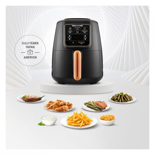 Karaca Air Pro Cook XL 2 in 1 Konuşan Airfryer Black Cooper