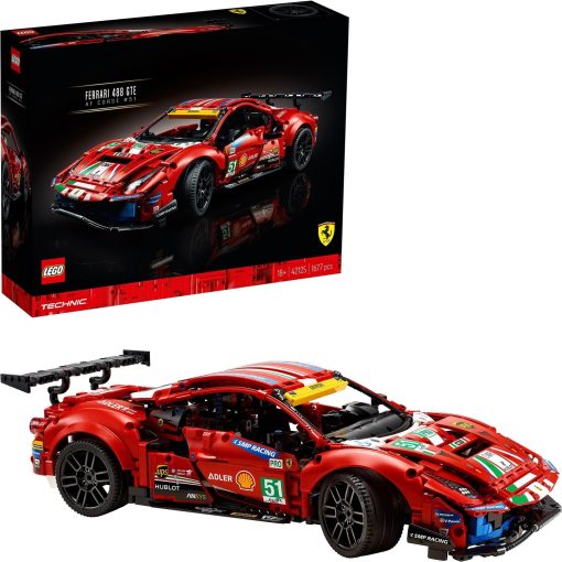 LEGO® Technic Ferrari 488 GTE “AF Corse #51” 42125 - Çocuk ve Yetişkinler için Koleksiyonluk Oyuncak Araba Yapım Seti (1677 Parça)