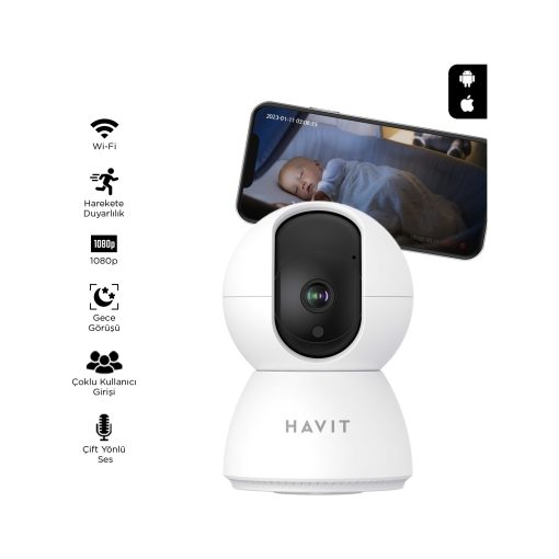Havit IPC20 Smart 360° 1080P Gece Görüşlü Ip Kamera (Havit Türkiye Garantili)